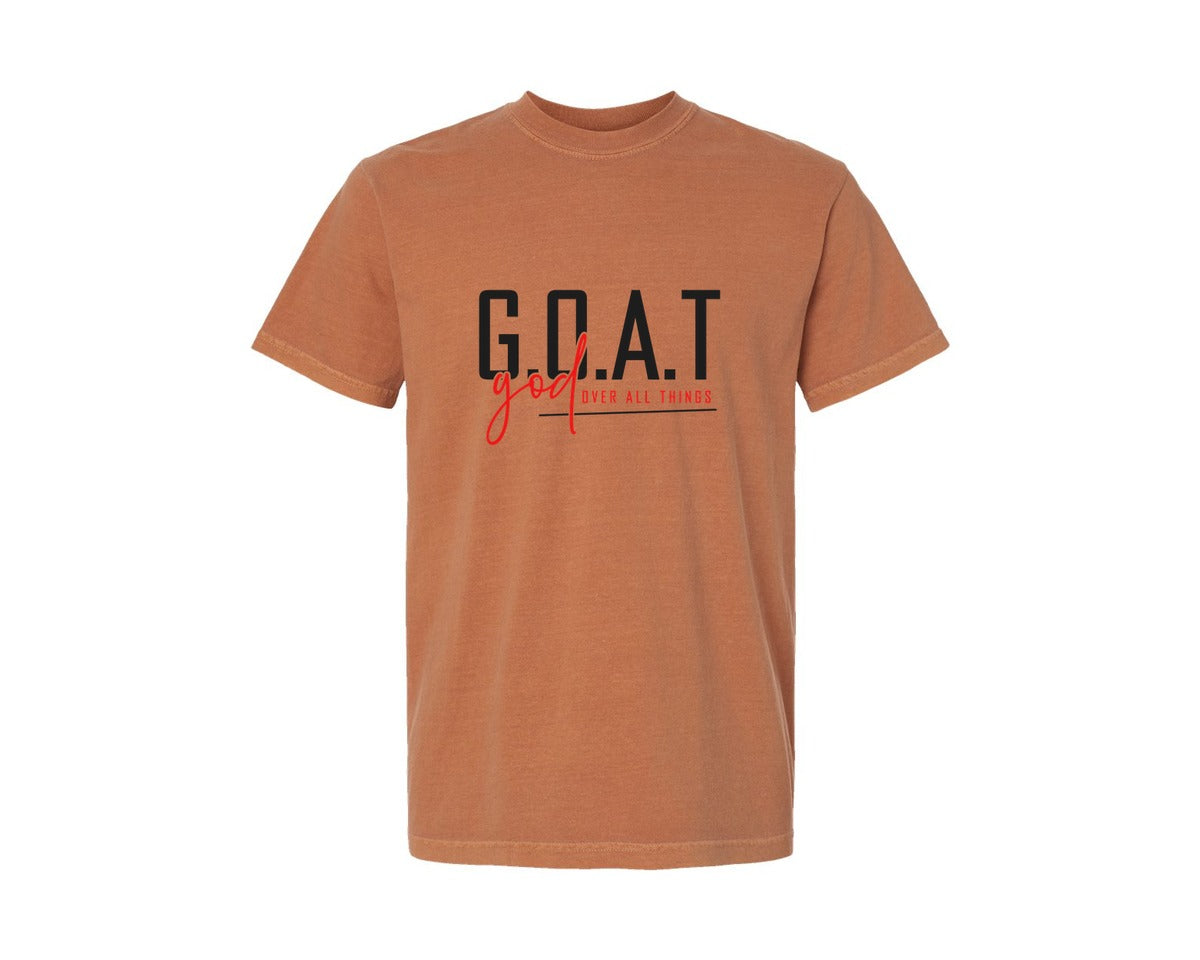 brand:Comfort Colors|color:Yam|God Over All Things Shirt Design Graphic T-Shirt