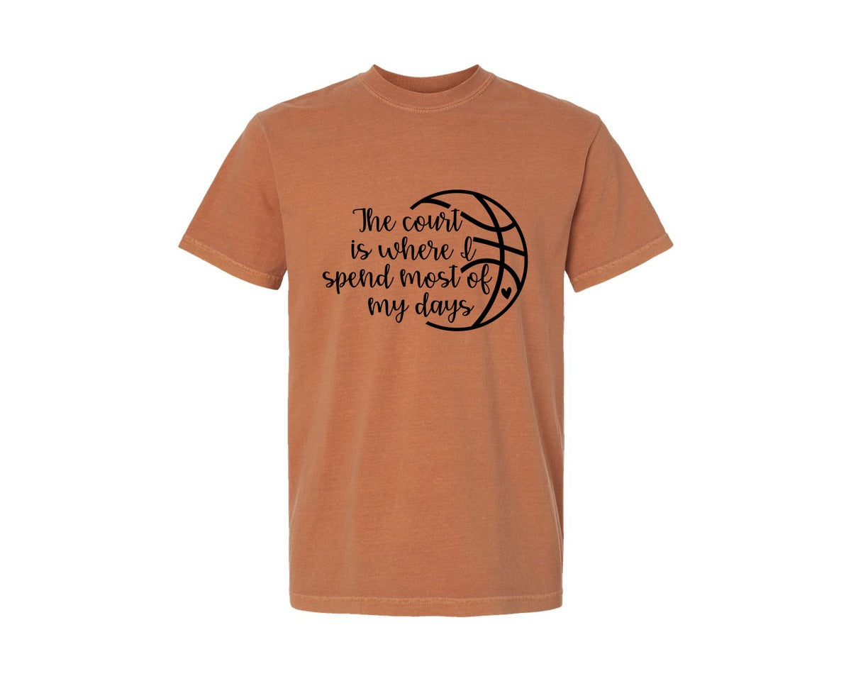 brand:Comfort Colors|color:Yam|Basketball Mom 80 Graphic T-Shirt