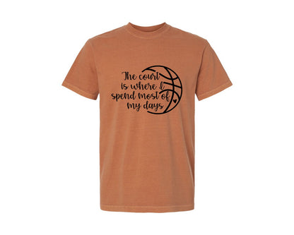 brand:Comfort Colors|color:Yam|Basketball Mom 80 Graphic T-Shirt