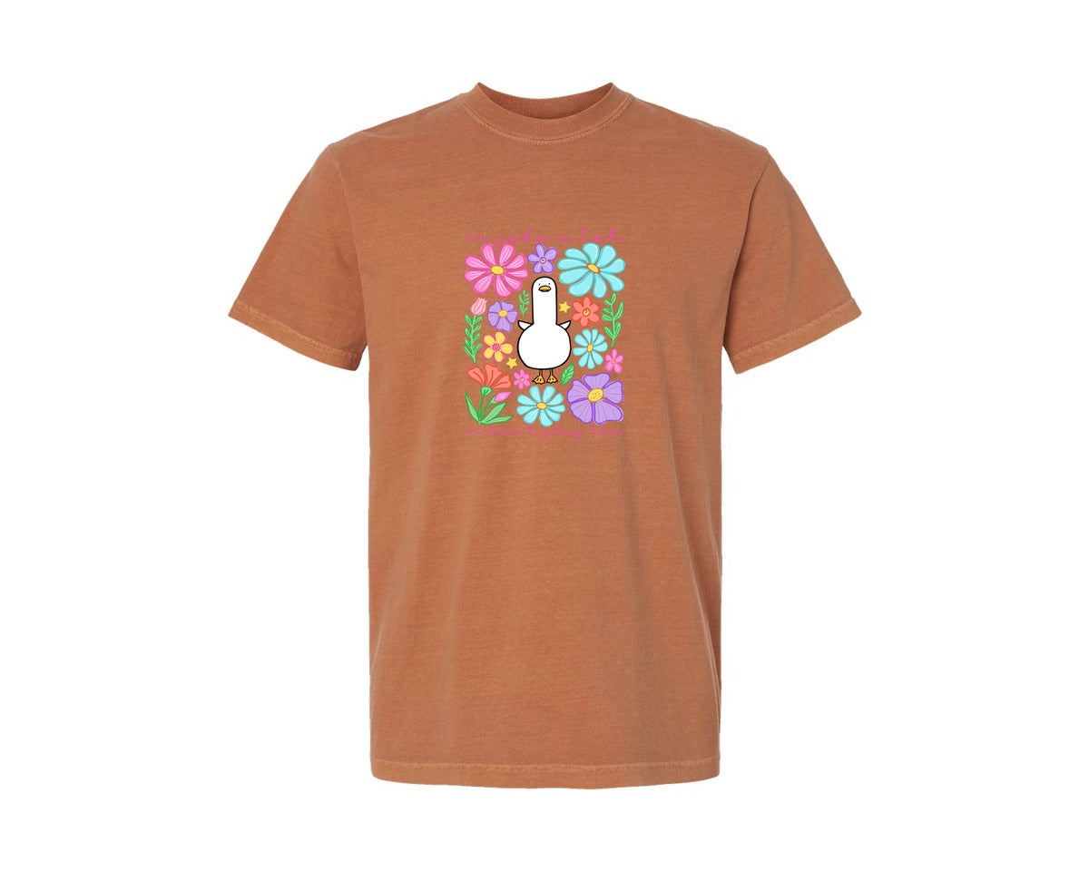 brand:Comfort Colors|color:Yam|Sarcastic Goose Boho Floral Graphic T-Shirt