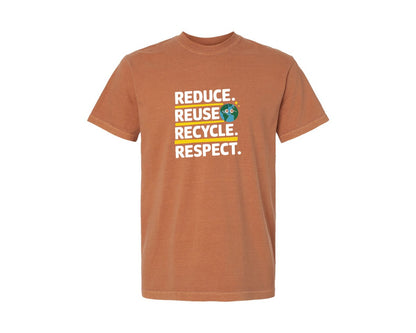 brand:Comfort Colors|color:Yam|Reduce Reuse Recycle Respect Graphic T-Shirt