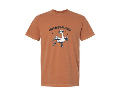 brand:Comfort Colors|color:Yam|Gods Silliest Cowboy Goose Dancing Shir Graphic T-Shirt