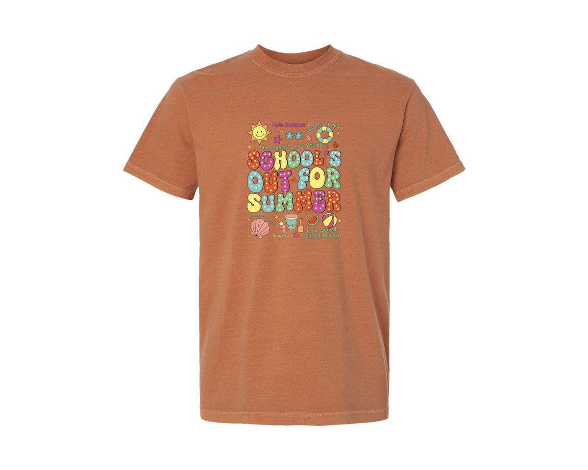 brand:Comfort Colors|color:Yam|Schools Out For Summer Pngsummer Break Graphic T-Shirt