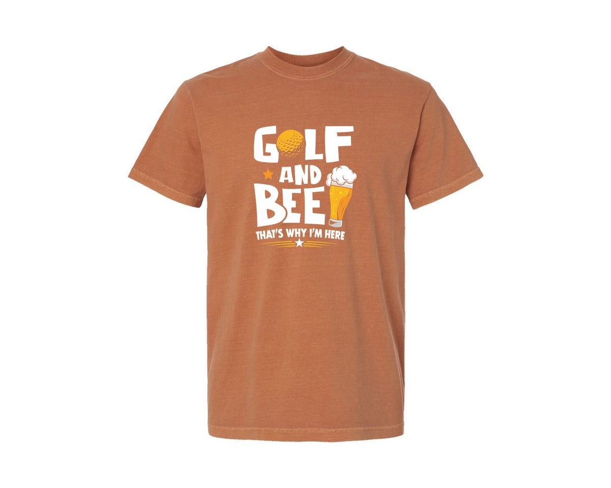 brand:Comfort Colors|color:Yam|Funny Golf Beer Lover T Shirt Desin Graphic T-Shirt