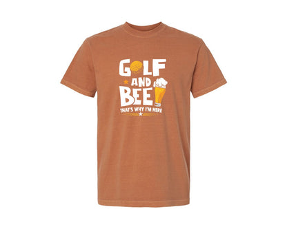 brand:Comfort Colors|color:Yam|Funny Golf Beer Lover T Shirt Desin Graphic T-Shirt