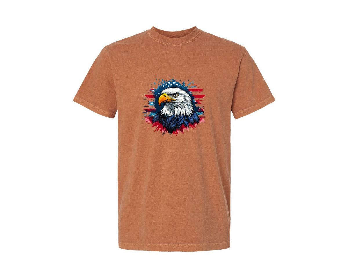 brand:Comfort Colors|color:Yam|Eagle Usa Patriotic 4Th Of July Graphic T-Shirt