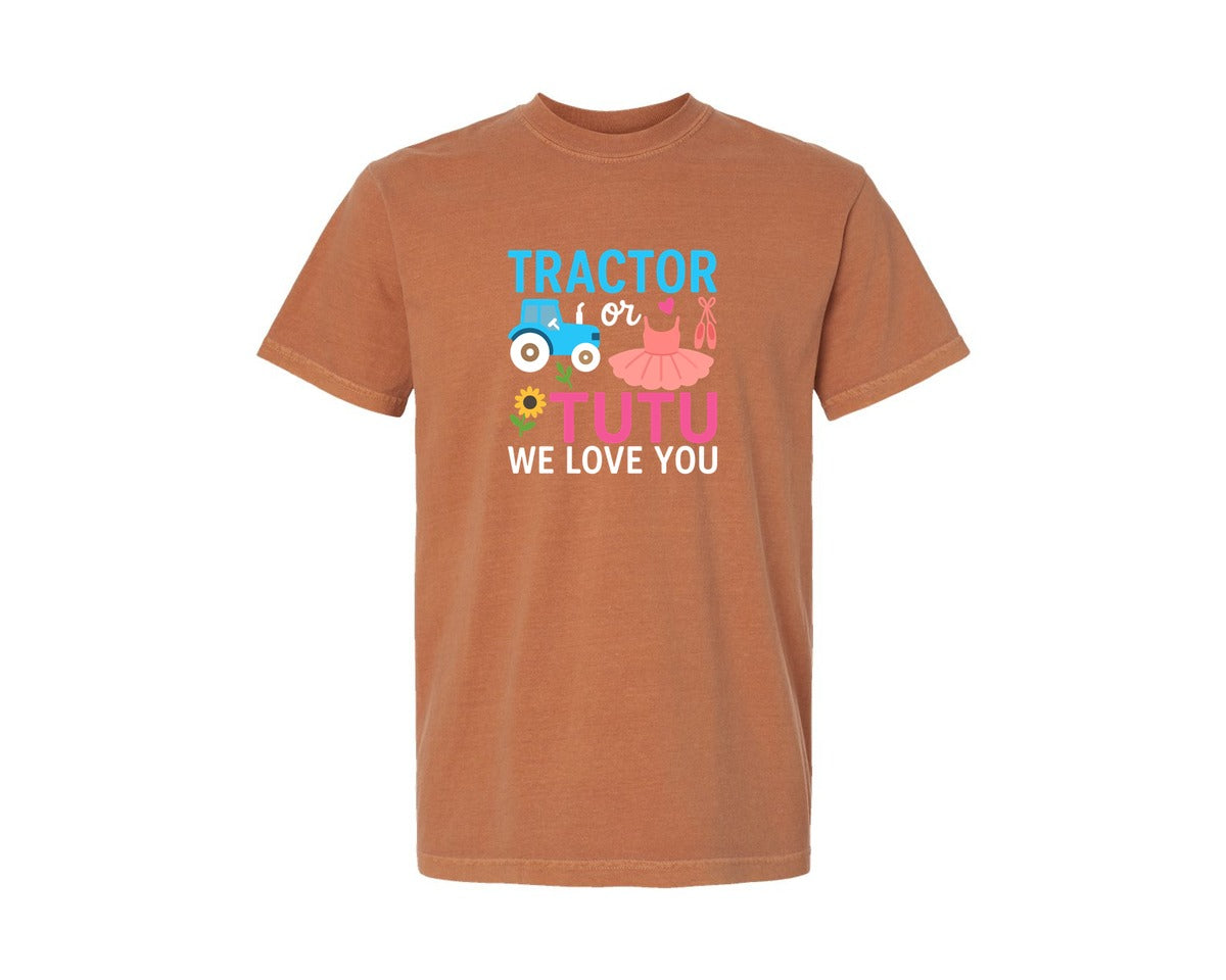 brand:Comfort Colors|color:Yam|Teacher Gender Reveal T Shirt Graphic T-Shirt