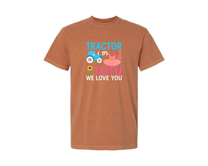brand:Comfort Colors|color:Yam|Teacher Gender Reveal T Shirt Graphic T-Shirt