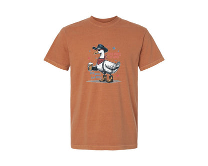 brand:Comfort Colors|color:Yam|This Goose Is Loose Red White Blue Shirt Graphic T-Shirt