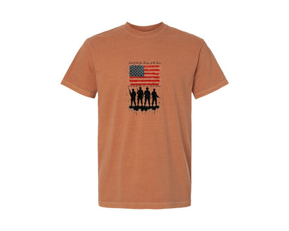 brand:Comfort Colors|color:Yam|Land Of The Free Patriotic Graphic T-Shirt