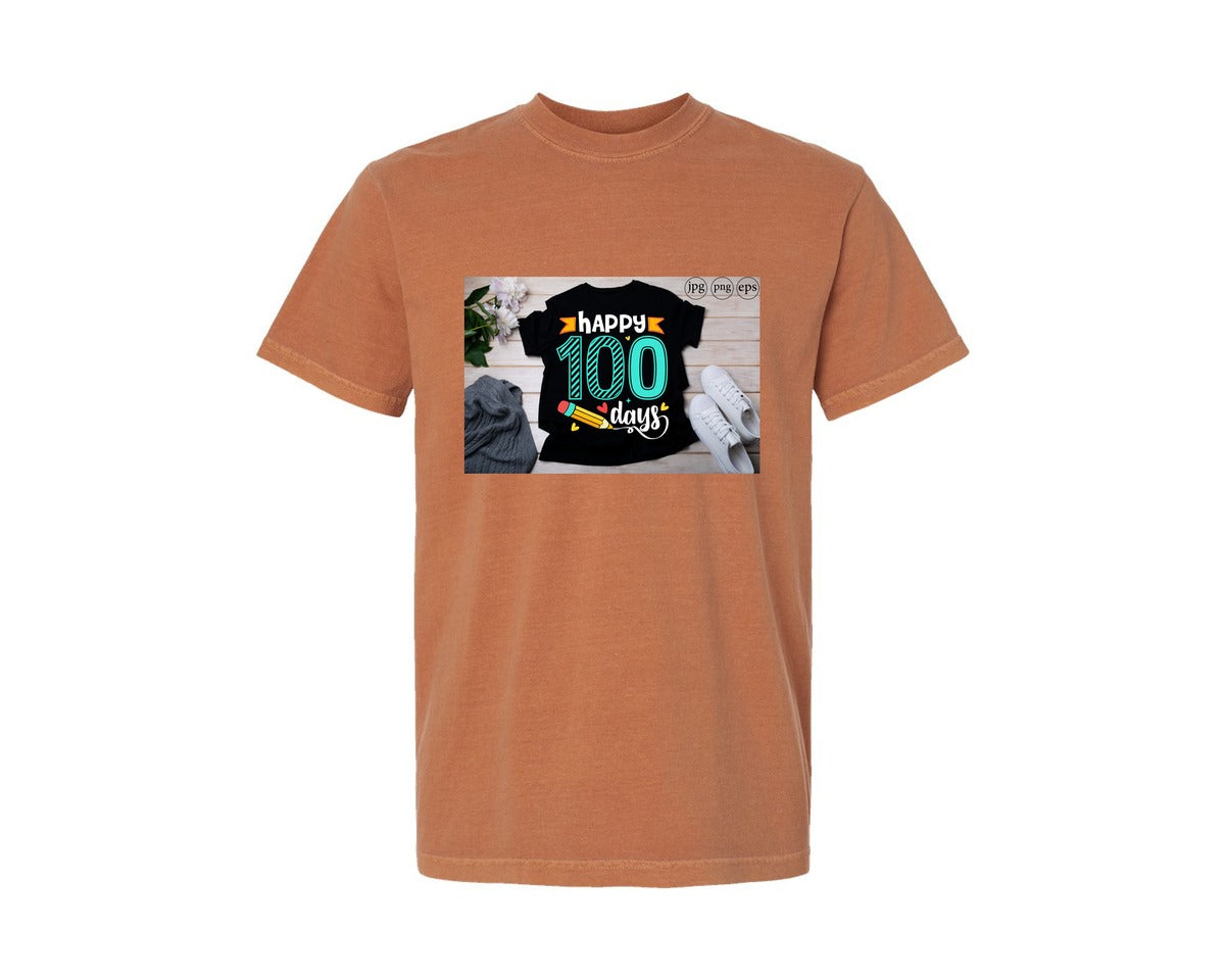 brand:Comfort Colors|color:Yam|100 Days Of School Shirt 10 Graphic T-Shirt