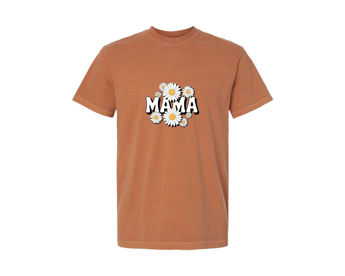 brand:Comfort Colors|color:Yam|Mama Mothers Day Flowers Graphic T-Shirt