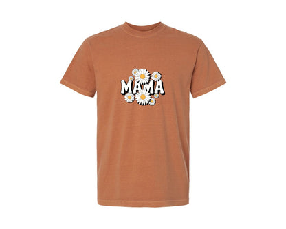 brand:Comfort Colors|color:Yam|Mama Mothers Day Flowers Graphic T-Shirt