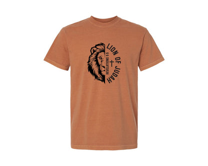 brand:Comfort Colors|color:Yam|Lion Of Judah Christian Design Graphic T-Shirt