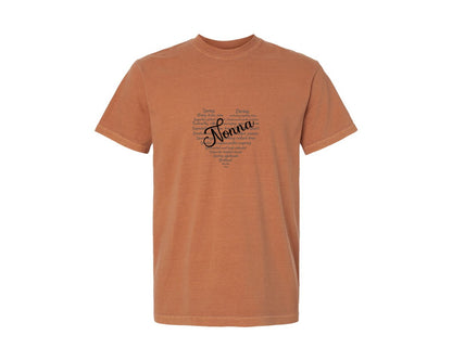 brand:Comfort Colors|color:Yam|Nonna Heart Shape Mothers Day Graphic T-Shirt