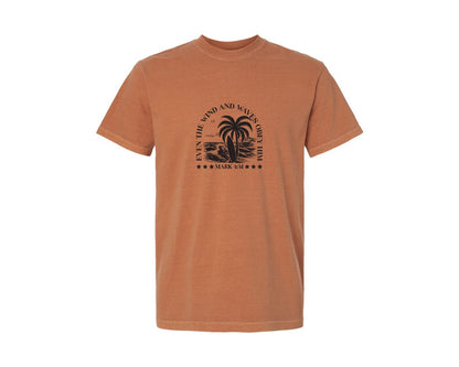 brand:Comfort Colors|color:Yam|Wind And Waves Obey Him Mark 441 Graphic T-Shirt