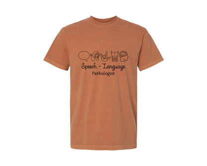 brand:Comfort Colors|color:Yam|Speech Language Pathologist Graphic T-Shirt