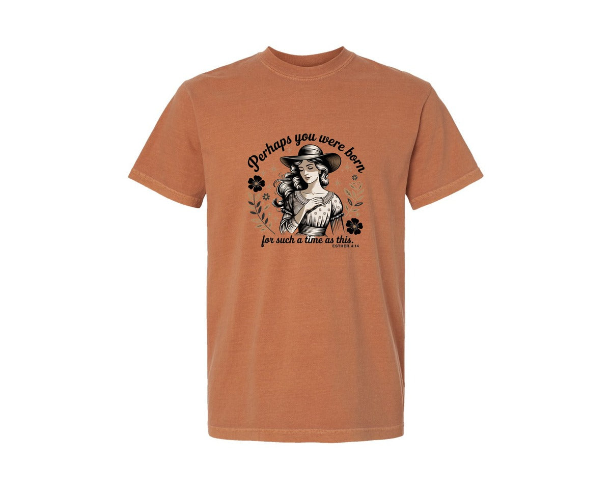 brand:Comfort Colors|color:Yam|Perhaps You Were Born Christian 2 Graphic T-Shirt