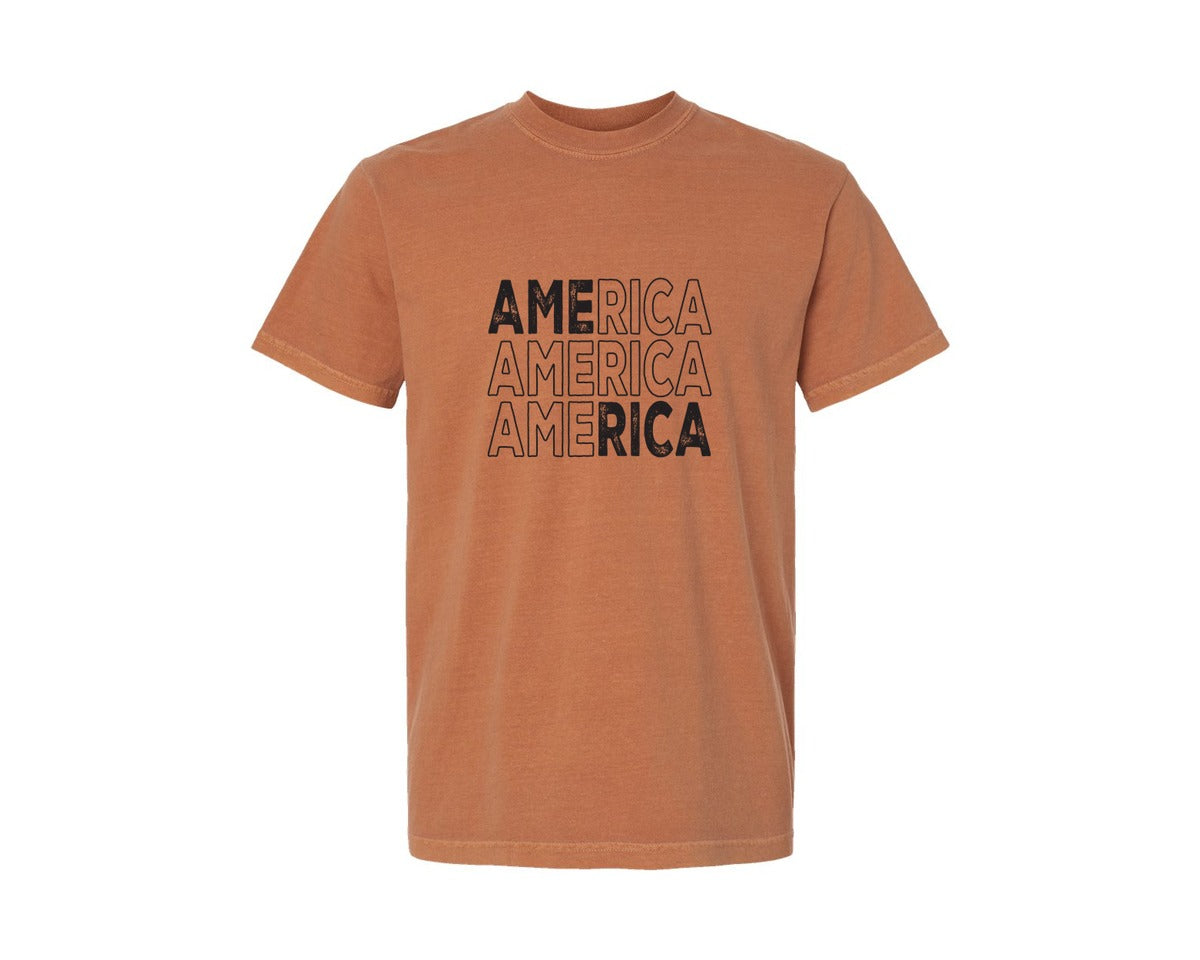 brand:Comfort Colors|color:Yam|America Patriotic 2 Graphic T-Shirt