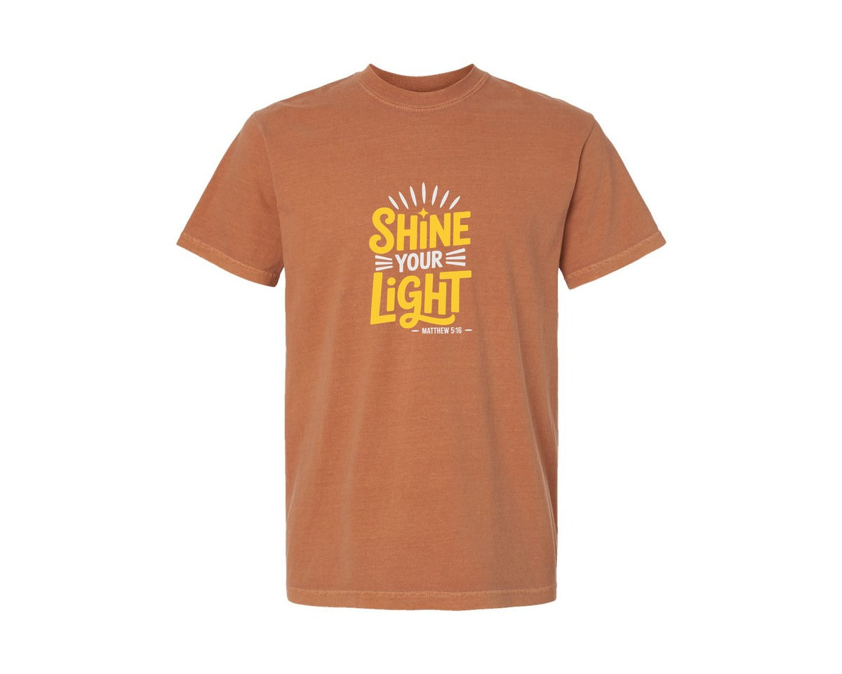 brand:Comfort Colors|color:Yam|Shine Your Light Matthew 5 Graphic T-Shirt