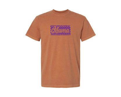 brand:Comfort Colors|color:Yam|Christian Mom Checkered Mama Graphic T-Shirt