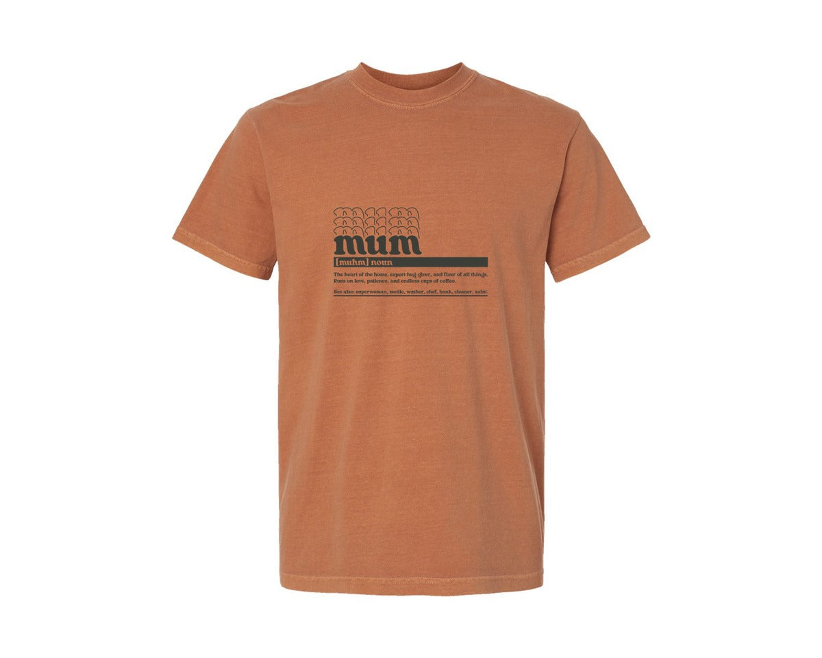 brand:Comfort Colors|color:Yam|Mother Mum Funny Definition Graphic T-Shirt