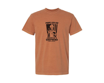 brand:Comfort Colors|color:Yam|American Pope Leo Americas Shepherd Graphic T-Shirt