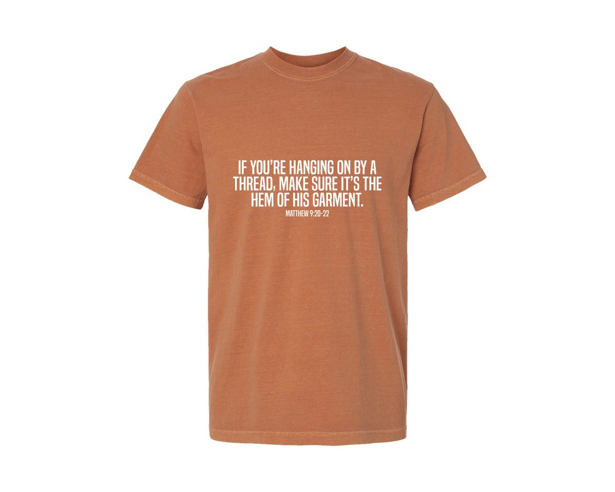 brand:Comfort Colors|color:Yam|Hem Of His Garment Trendy Christian Graphic T-Shirt