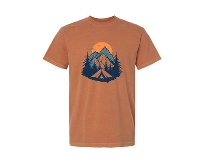 brand:Comfort Colors|color:Yam|Sunset Camping Adventure T Shirt Design 8 Graphic T-Shirt