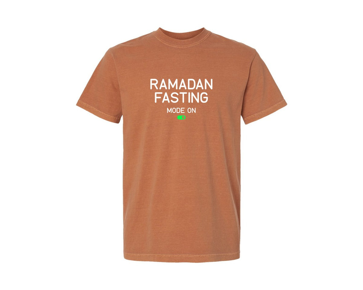 brand:Comfort Colors|color:Yam|Ramadan Fasting Mode On Ramadan Typogra Graphic T-Shirt