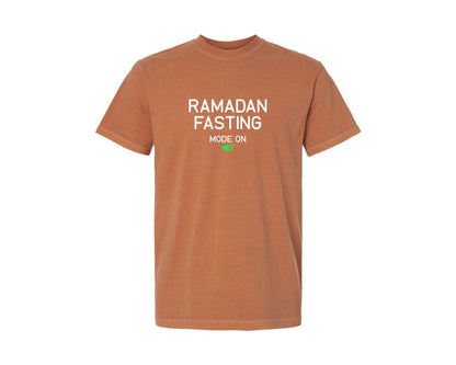 brand:Comfort Colors|color:Yam|Ramadan Fasting Mode On Ramadan Typogra Graphic T-Shirt