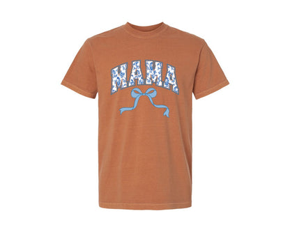 brand:Comfort Colors|color:Yam|Mama Chinoiserie Coquette Bow Graphic T-Shirt