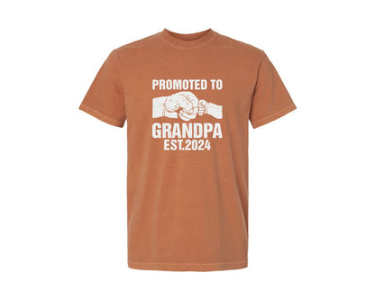 brand:Comfort Colors|color:Yam|Promoted To Grandpa 2024 File Graphic T-Shirt