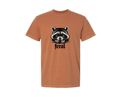 brand:Comfort Colors|color:Yam|Feral Raccoon Gothic Grunge Wild Graphic T-Shirt