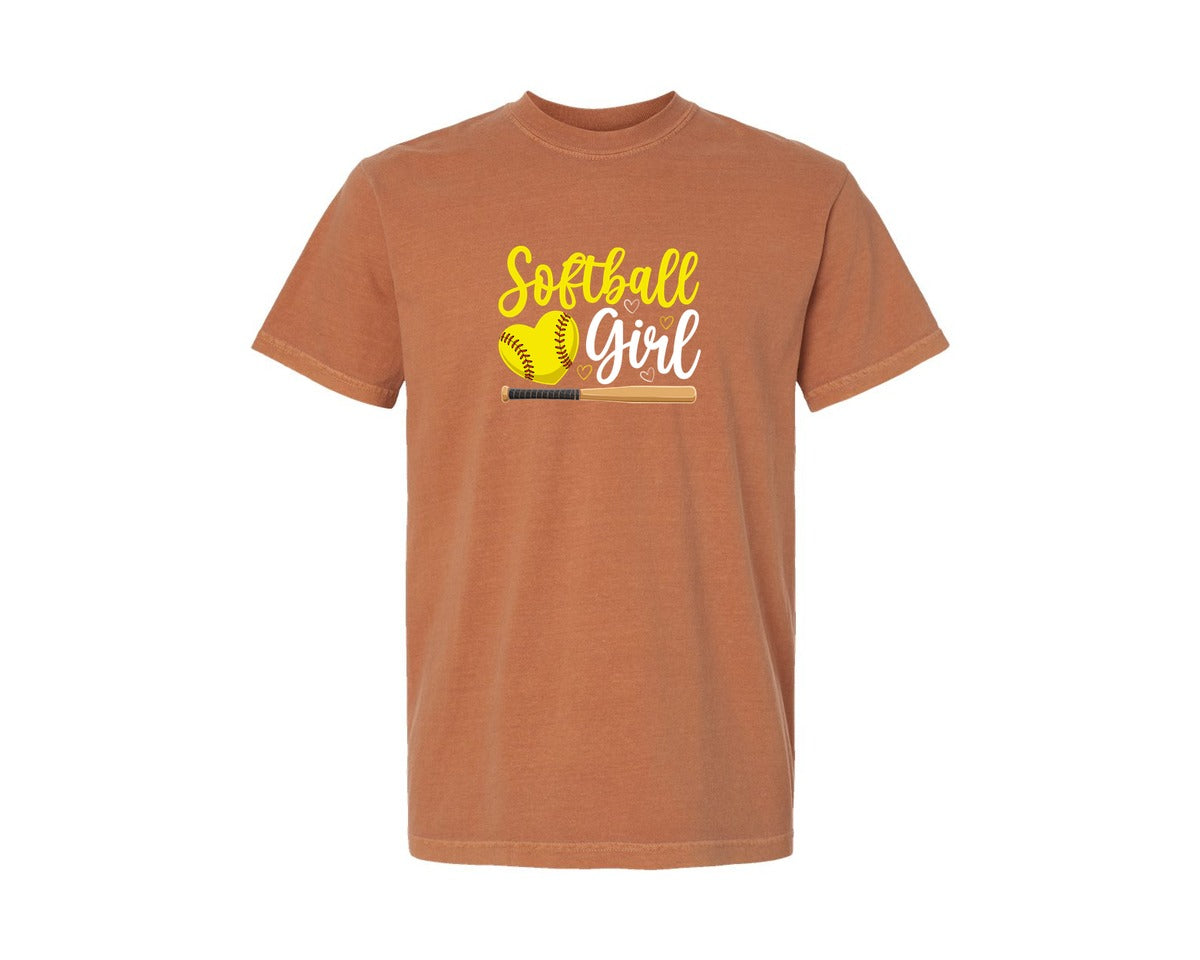 brand:Comfort Colors|color:Yam|Softball Girl T Shirt 2 Graphic T-Shirt