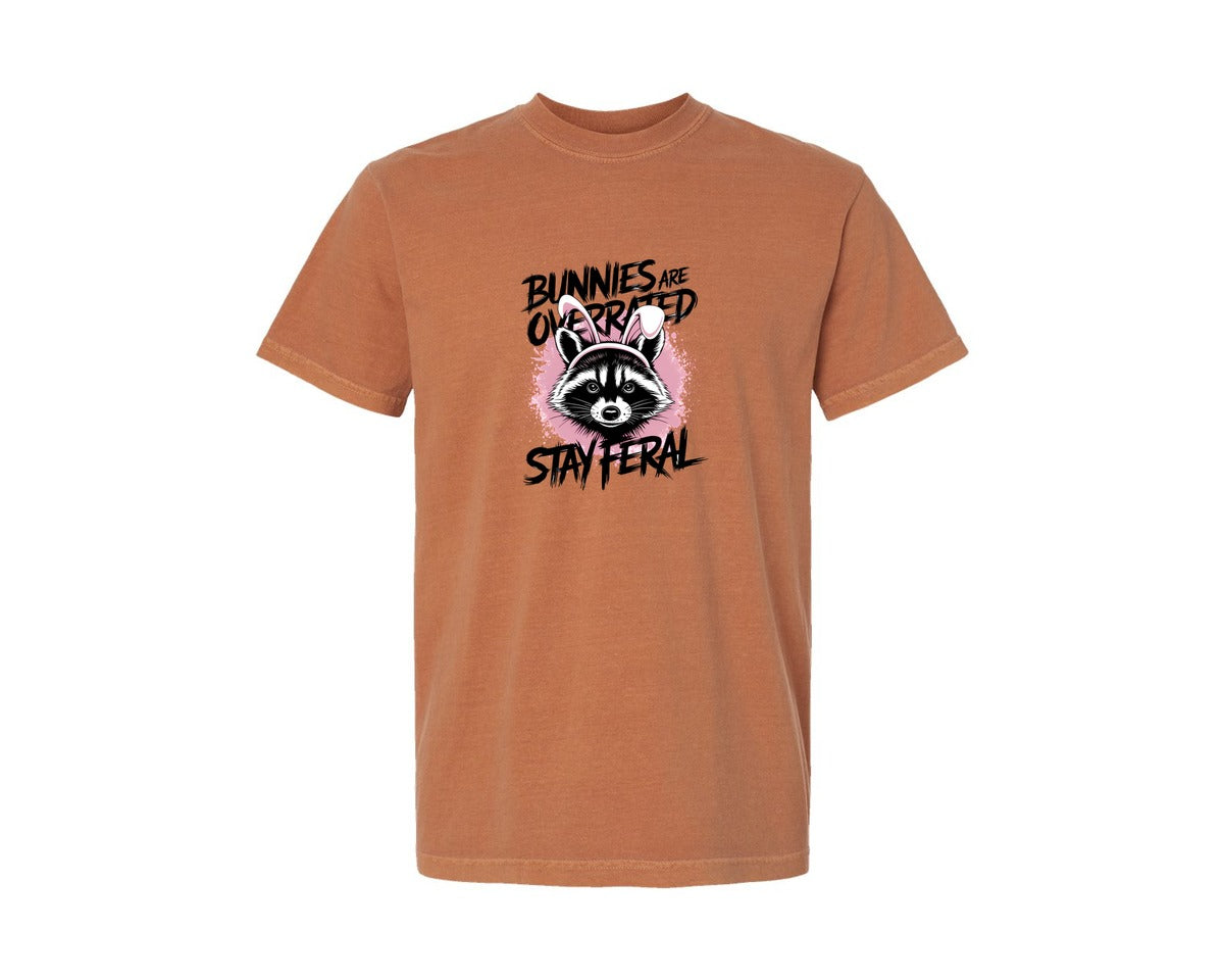 brand:Comfort Colors|color:Yam|Bunnies Are Overrated Stay Feral 2 Graphic T-Shirt