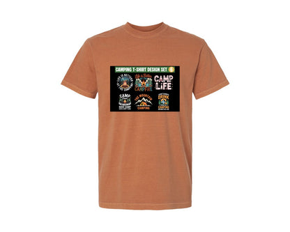 brand:Comfort Colors|color:Yam|Retro Camping Life Set Graphic T-Shirt
