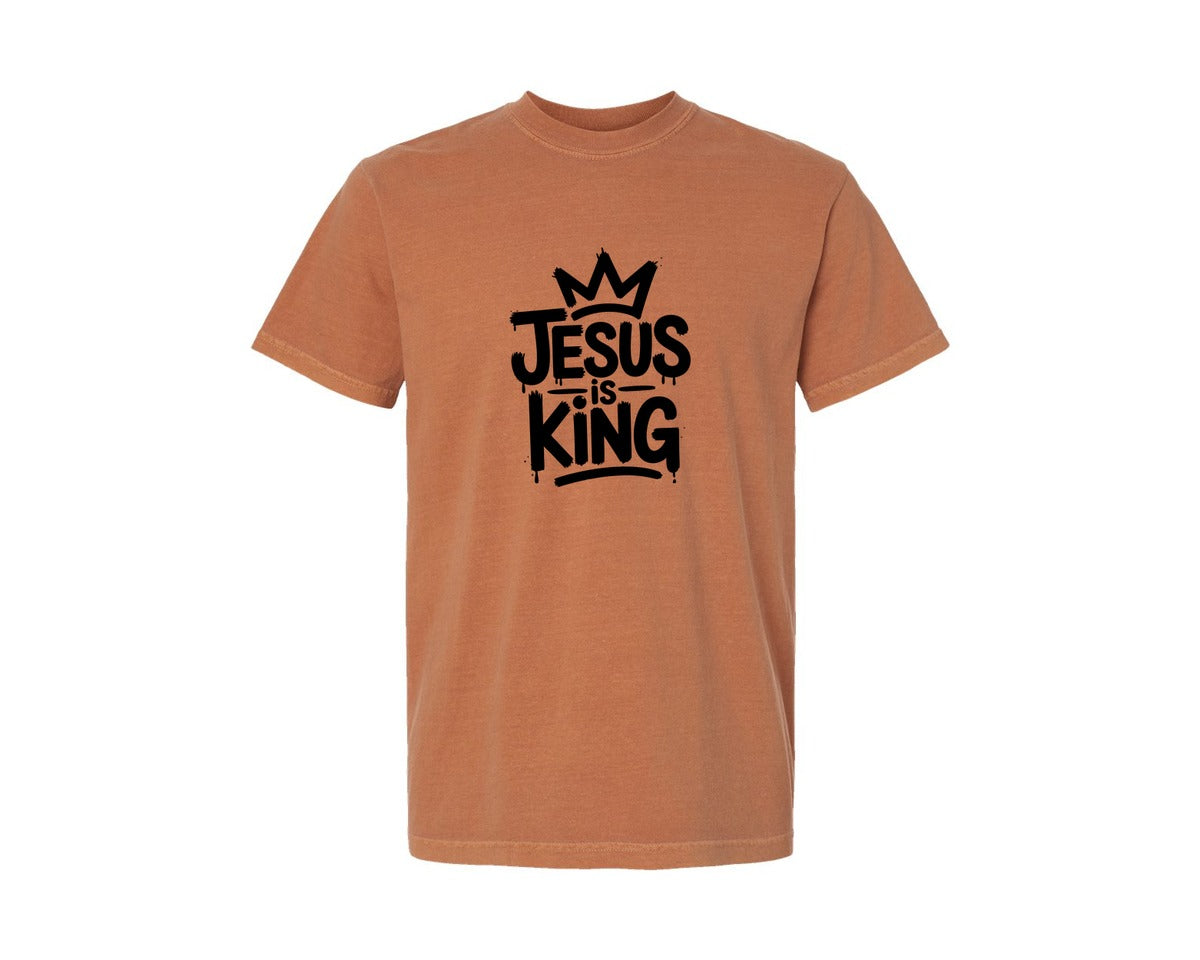 brand:Comfort Colors|color:Yam|Jesus Is King Trendy T Shirt Design Graphic T-Shirt