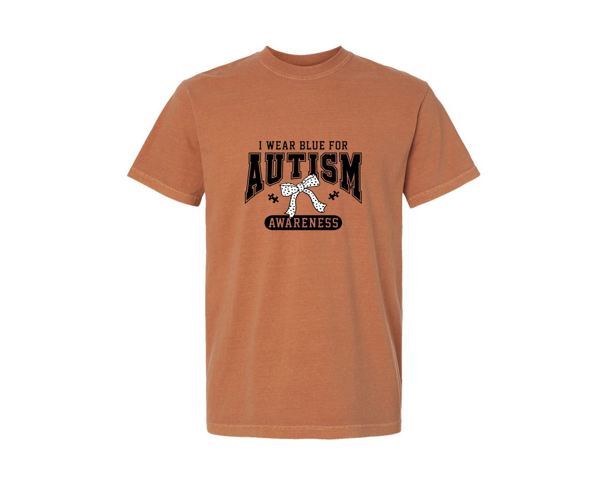 brand:Comfort Colors|color:Yam|I Wear Blue For Autism Autism Aware Graphic T-Shirt