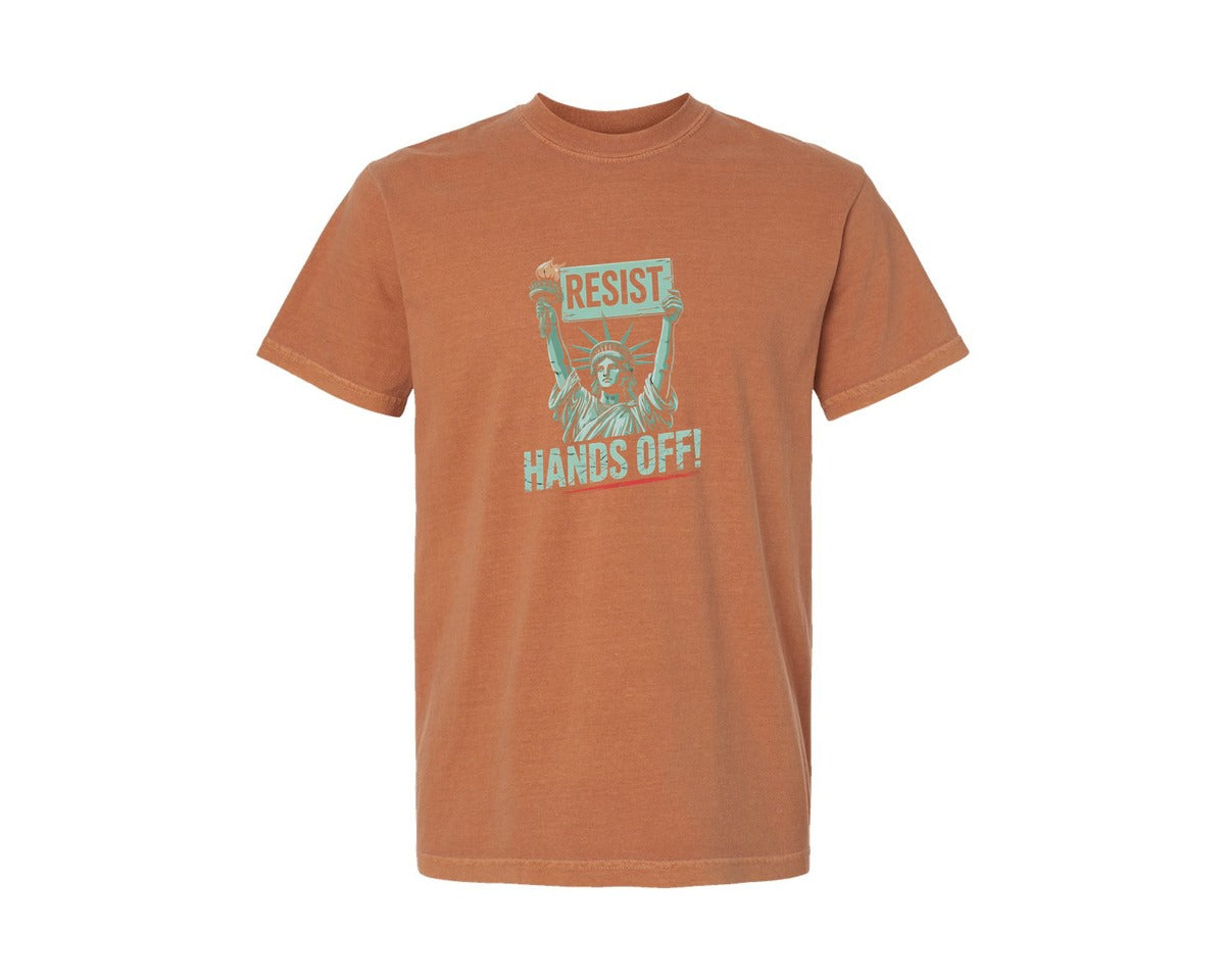 brand:Comfort Colors|color:Yam|Resist Statue Of Liberty Hands Off Graphic T-Shirt