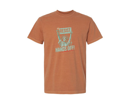 brand:Comfort Colors|color:Yam|Resist Statue Of Liberty Hands Off Graphic T-Shirt