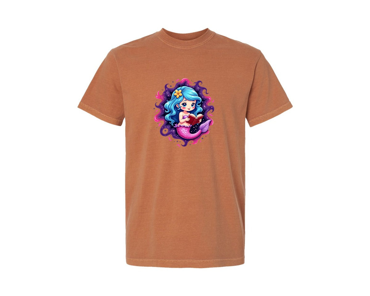 brand:Comfort Colors|color:Yam|Retro 80S Neon Mermaid Design Art 5 Graphic T-Shirt