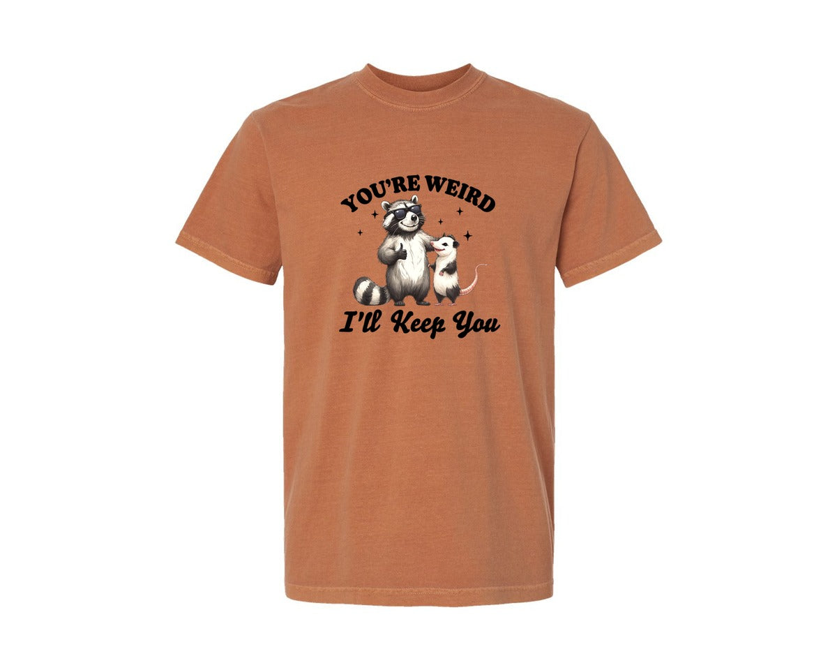 brand:Comfort Colors|color:Yam|Sarcastic Funny Raccoon Possum Weird Graphic T-Shirt