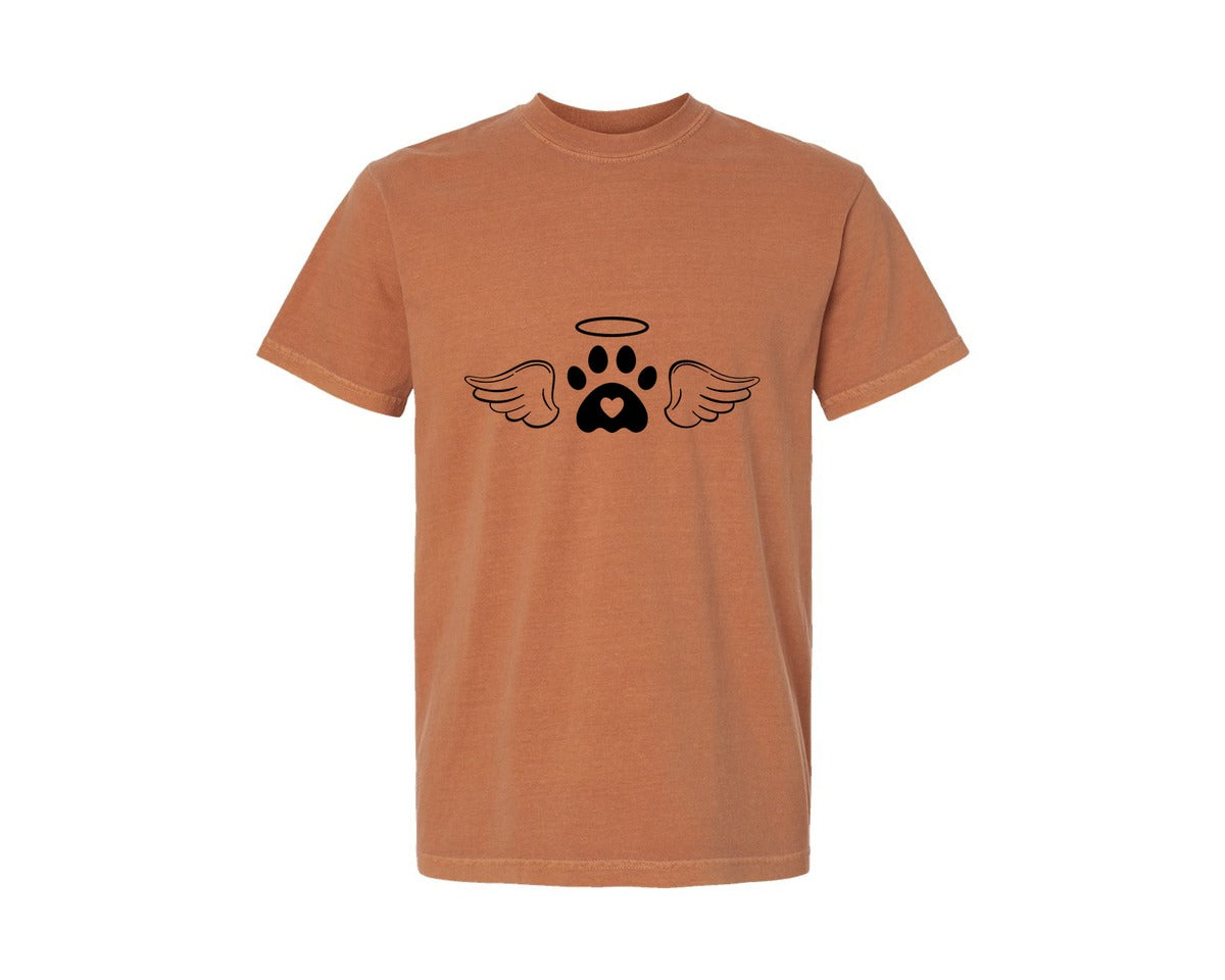 brand:Comfort Colors|color:Yam|Dog Angel Wings Memorial Graphic T-Shirt