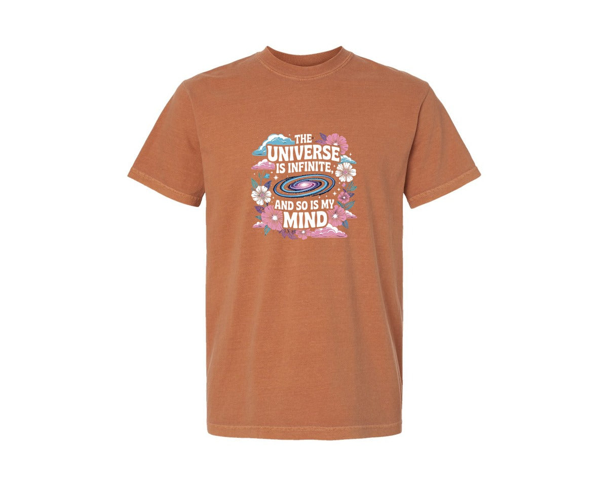 brand:Comfort Colors|color:Yam|Cosmic Thinking And Possibilities Graphic T-Shirt