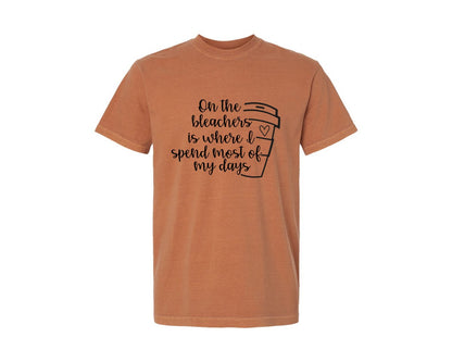 brand:Comfort Colors|color:Yam|On The Bleachers Sports Mom Graphic T-Shirt