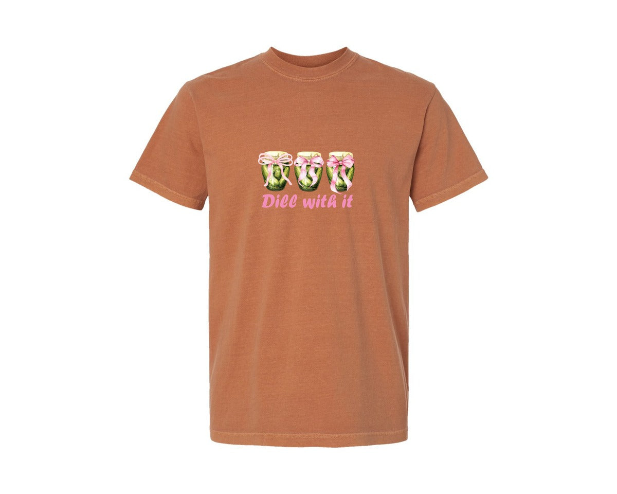 brand:Comfort Colors|color:Yam|Funny Pickle Coquette Pickle Graphic T-Shirt