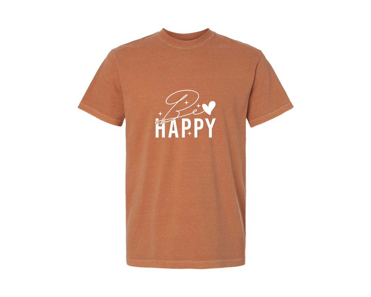 brand:Comfort Colors|color:Yam|Be Happy Choose Happy Graphic T-Shirt