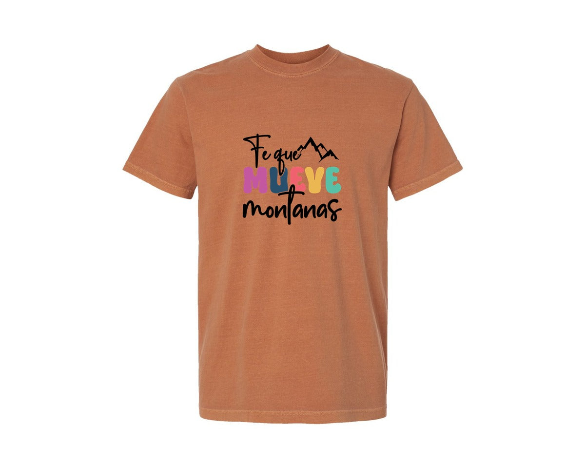 brand:Comfort Colors|color:Yam|Fe Que Mueve Montanas Design 2 Graphic T-Shirt