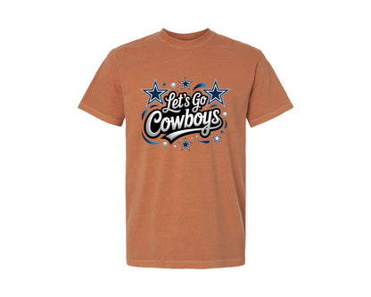 brand:Comfort Colors|color:Yam|Lets Go Cowboys Cowboy Tee Shirt Graphic T-Shirt